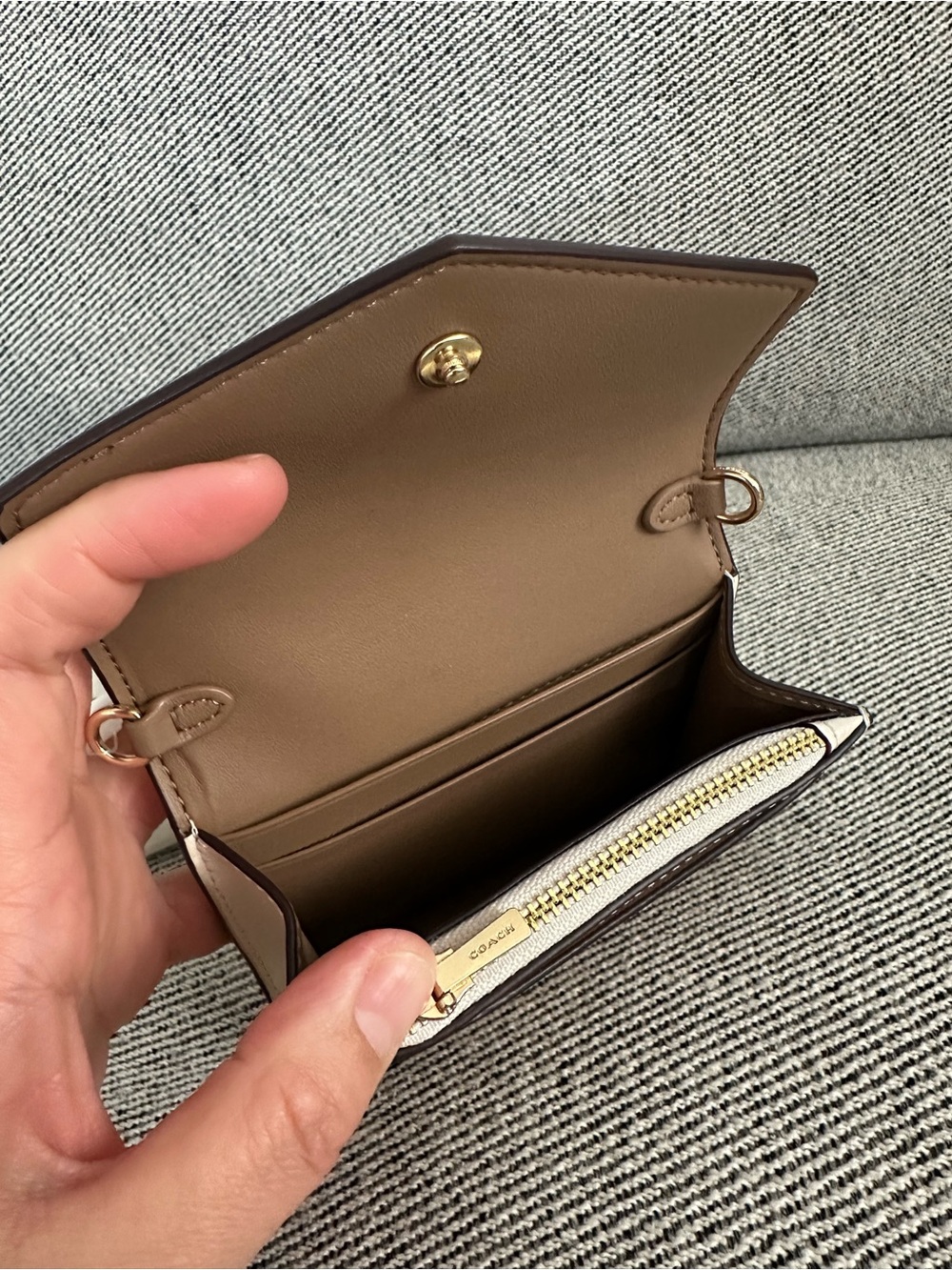 NWT Coach Mini Envelope Wallet With Strap In Signature Canvas CX162 - Picture 6 of 8
